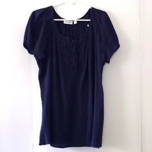St. John's Bay Babydoll Blouse - Size (2X) - Blue